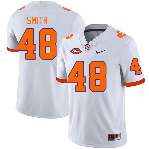 Men #48 Walt Smith Clemson Tigers College Football Jerseys Stitched Sale-White - Click Image to Close
